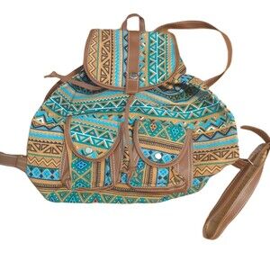 Aztec/Southwestern Multicolor Mini Backpack Made in Indonesia